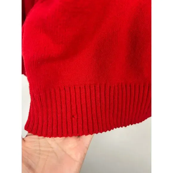 St. John Couture Red Knit Sweater Vintage Made in USA Size M Luxury Classic - Picture 7 of 7